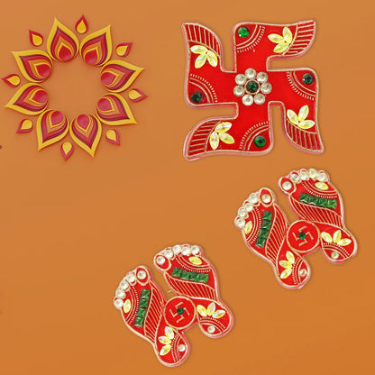 Shubh Labh Beaded Door Hanging Sticker – Traditional Festive Home Décor