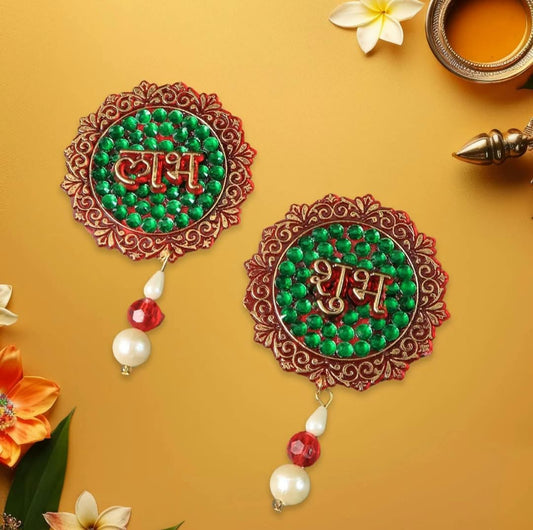 Traditional Shubh Labh Beaded Door Hanging