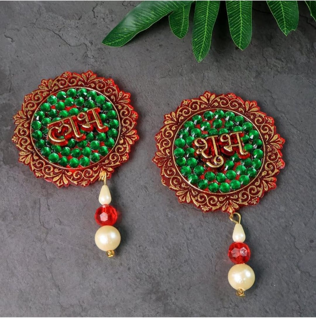 Traditional Shubh Labh Beaded Door Hanging