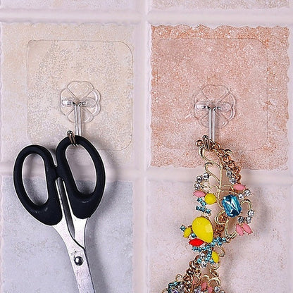 PVC Wall Hooks for Bathroom Accessories Without Drill, Pack of 10