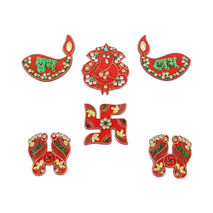 Shubh Labh Beaded Door Hanging Sticker – Traditional Festive Home Décor