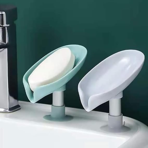 Self-Draining Leaf Shape Soap Dish Holder – Pack of 2