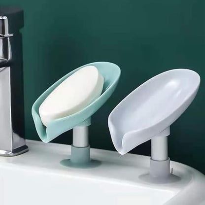 Self-Draining Leaf Shape Soap Dish Holder – Pack of 2