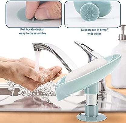 Self-Draining Leaf Shape Soap Dish Holder – Pack of 2