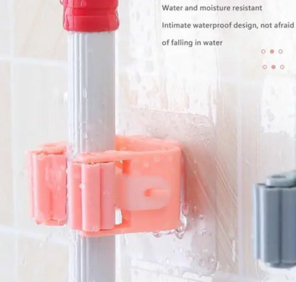 Mop Holder for Wall – Self-Adhesive Broom Stick Holder | Pack of 4